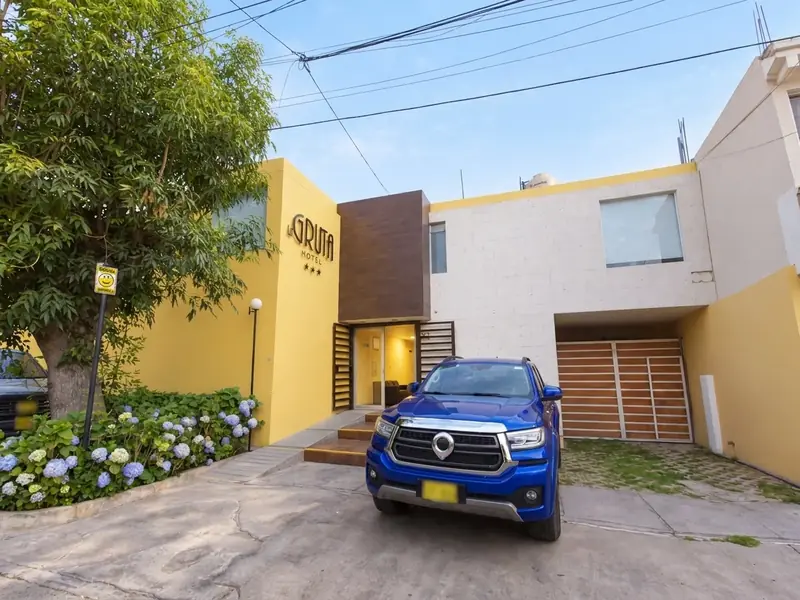 The hotel’s private parking